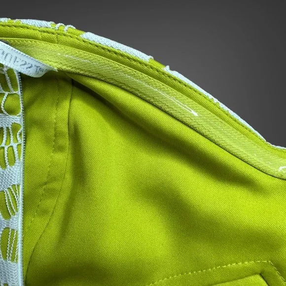 Guess Strapless Dress Size 14 Green White Knee Length Full Lace Stretch Lined - Picture 13 of 16